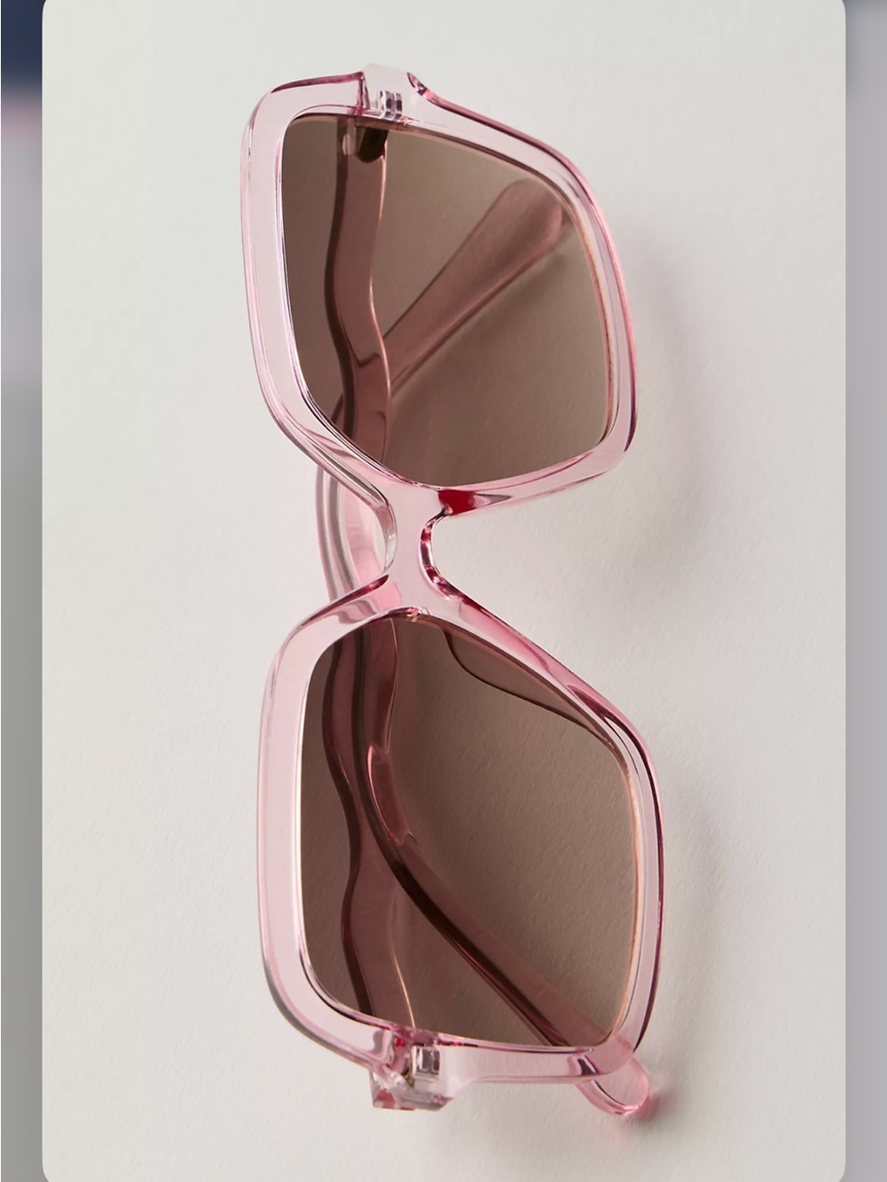Free People Lucia Pink Square Frame Sunglasses